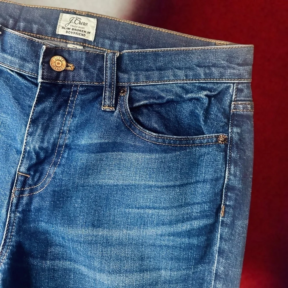 J. Crew ‘Slim Broken in Boyfriend Jean’ F4728 in Dark Wash Fall 2016 Size 28